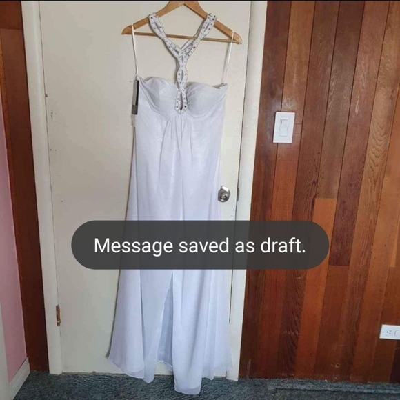 Wedding dress by Derek Iang size 8 original price $475 white silver - Picture 1 of 10